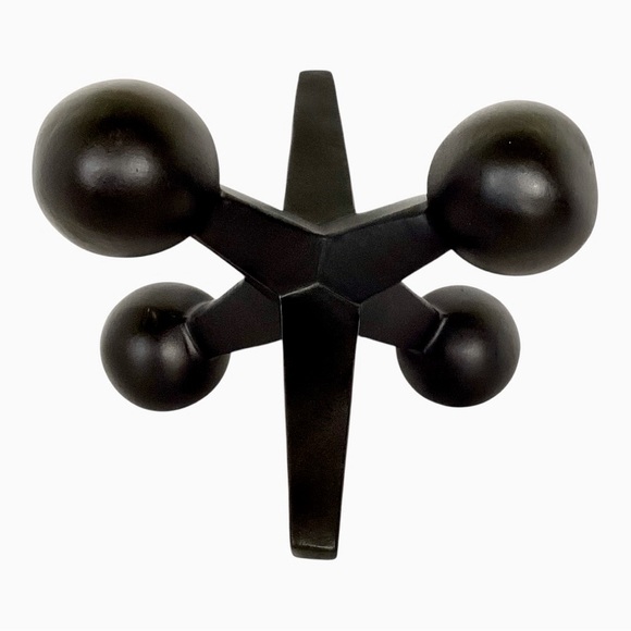 3D Jacks Sculpture Figurine Decor Black Abstract Six Sided Freestanding Design - Picture 9 of 12